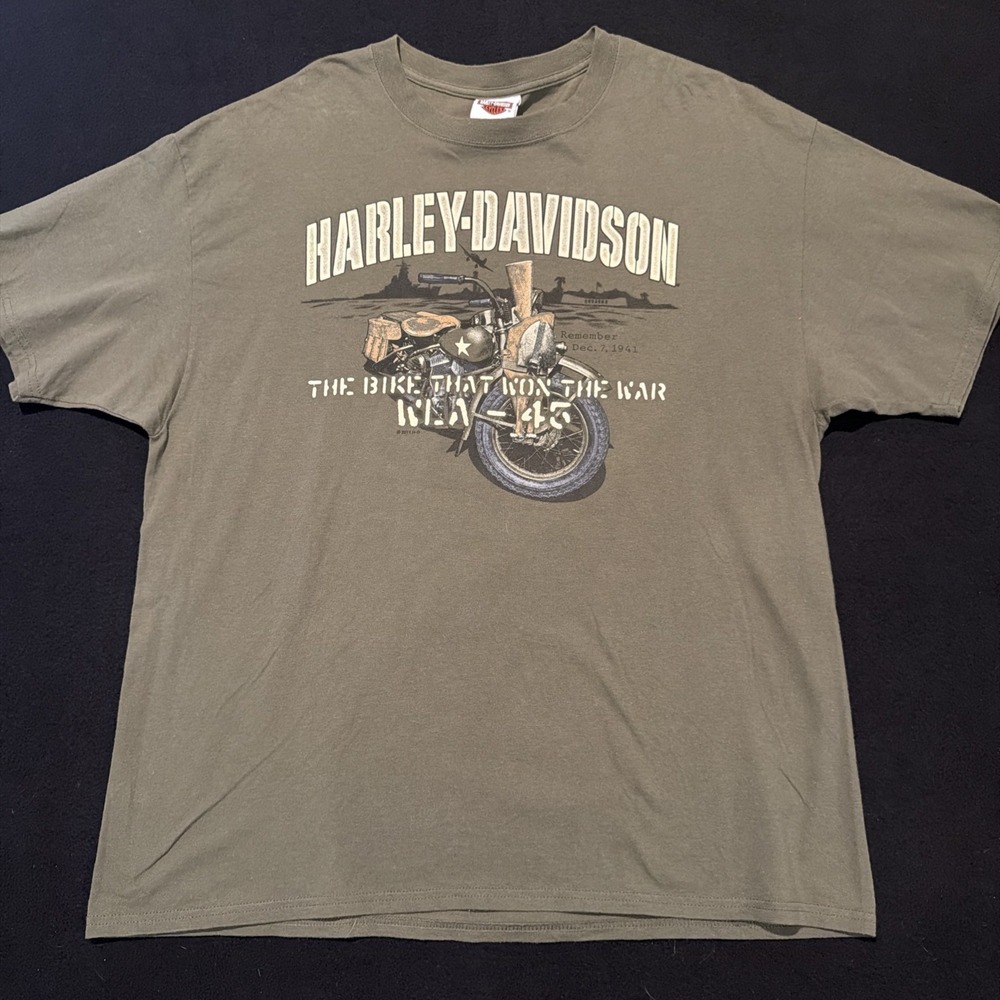Harley Davidson The Bike That Won The War WLA-45 Pearl Harbor Mens XL